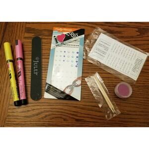 NAIL ART LOT I LOVE NAIL ART PENS & DECAL KIT, JULEP FILE, CUTICLE STICKS CAVIAR